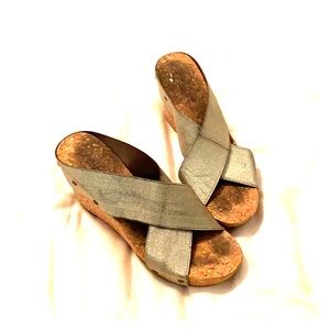 Lucky Brand Silver Metallic Wedges